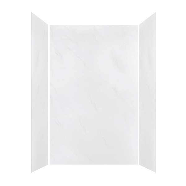 Woodbridge 36-in W x 96-in H Carrara White Shower Surround Back and Side Wall Panel - 3-Piece