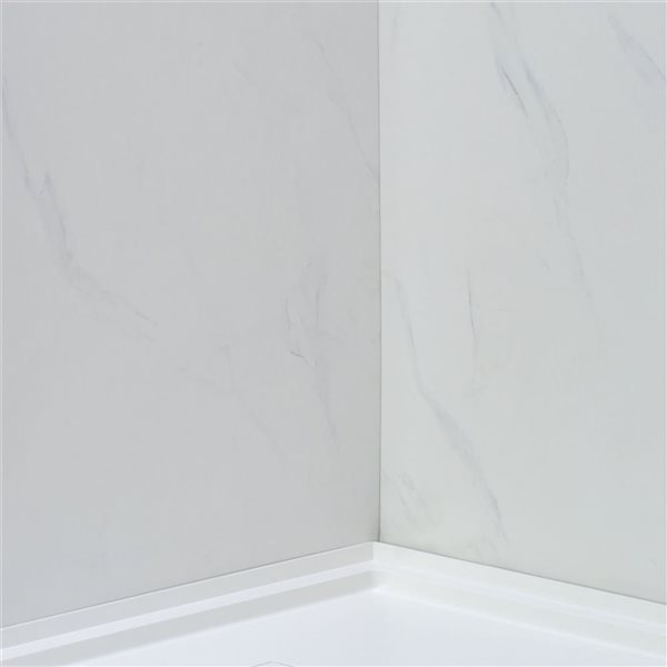 Woodbridge 36-in W x 96-in H Carrara White Shower Surround Back and Side Wall Panel - 3-Piece