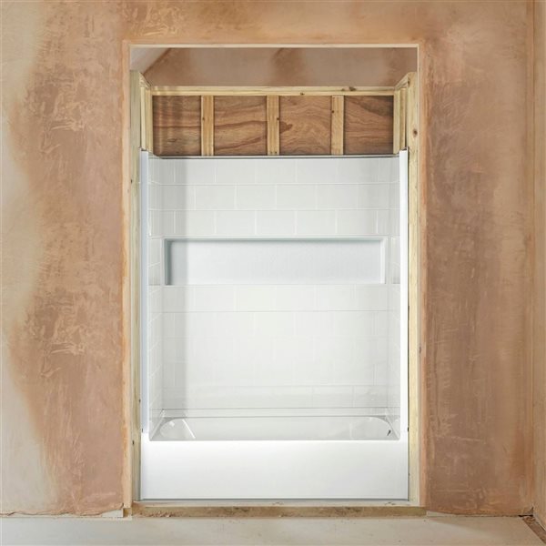 Woodbridge 32 W x 64-in H 4-Piece Direct-to-Stud Alcove Shower Wall Panel Kit