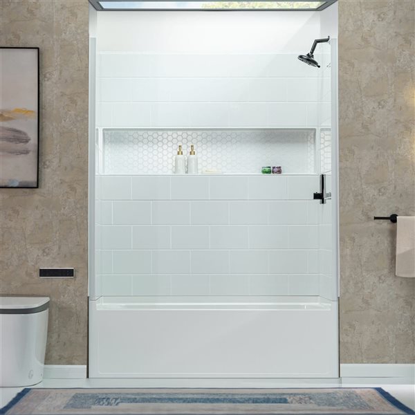 Woodbridge 32 W x 64-in H 4-Piece Direct-to-Stud Alcove Shower Wall Panel Kit
