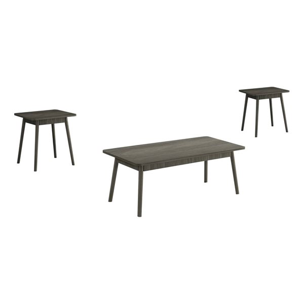 Monarch Specialties Mid-Century 3-Pcs Coffee Table Set - Grey