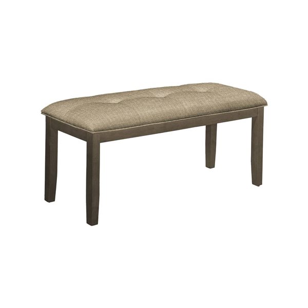 Monarch Specialties Wood Bench w/ Fabric Upholstery 44-in - Brown