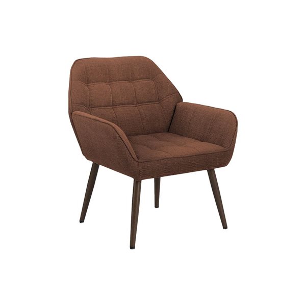 Monarch Specialties Modern Accent Chair w/ Metal Legs and Fabric Upholstery 29-in - Rust