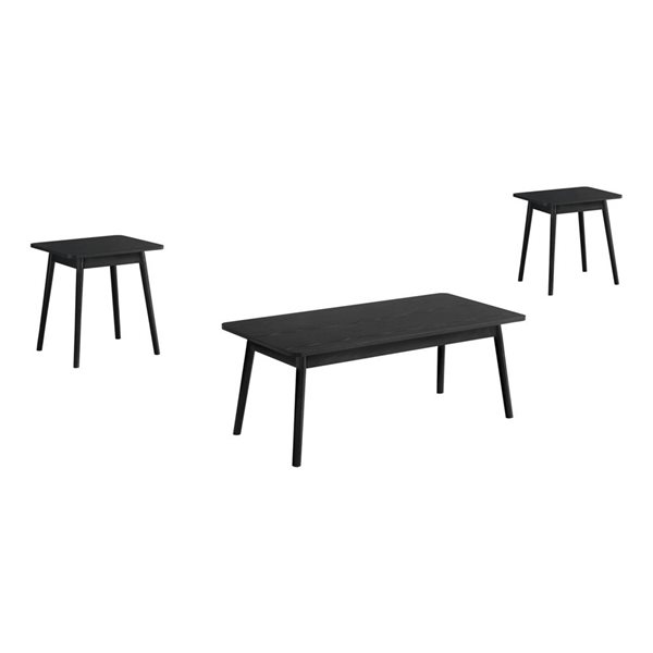 Monarch Specialties Mid-Century 3-Pcs Coffee Table Set - Black