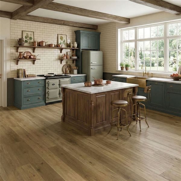 Prime Zenith Plus 6-Piece 8-mm x 7.17-in x 60.63-in 18.10-ft² Sunset Gold Interlocking Vinyl Plank Flooring