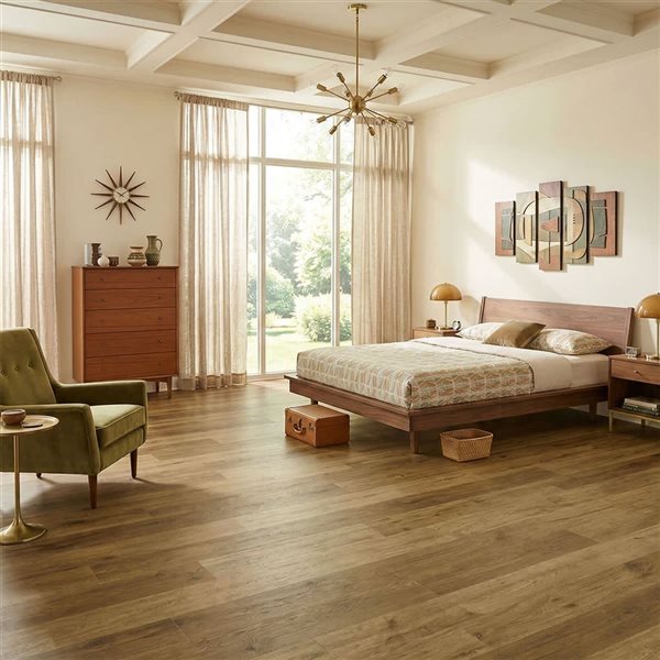 Prime Zenith Plus 6-Piece 8-mm x 7.17-in x 60.63-in 18.10-ft² Sunset Gold Interlocking Vinyl Plank Flooring