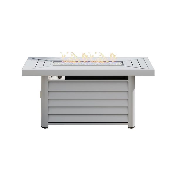 Sirio Wevok 50,000-BTU Grey Aluminum Rectangle Fire Pit Table