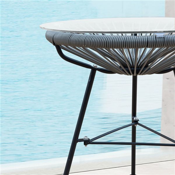 Sirio Sarcelles Grey Wicker Round Patio Table