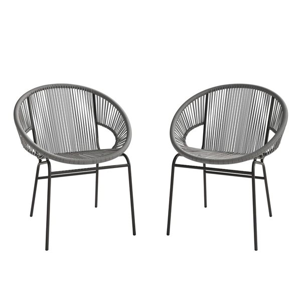 Sirio Sarcelles 2-Pack Grey Wicker Patio Chairs