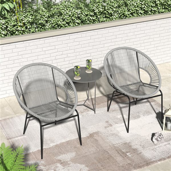 Sirio Sarcelles 2-Pack Grey Wicker Patio Chairs