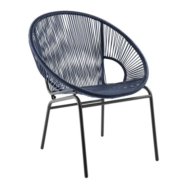 Sirio Sarcelles 2-Pack Dark Blue Wicker Patio Chairs