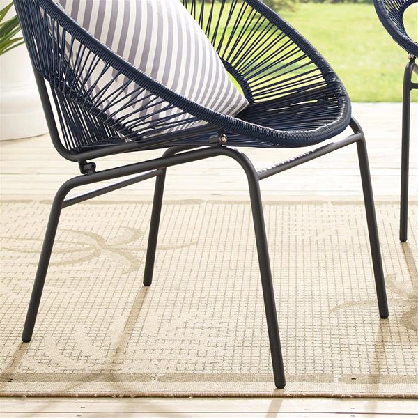 Sirio Sarcelles 2-Pack Dark Blue Wicker Patio Chairs
