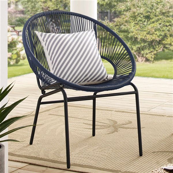 Sirio Sarcelles 2-Pack Dark Blue Wicker Patio Chairs