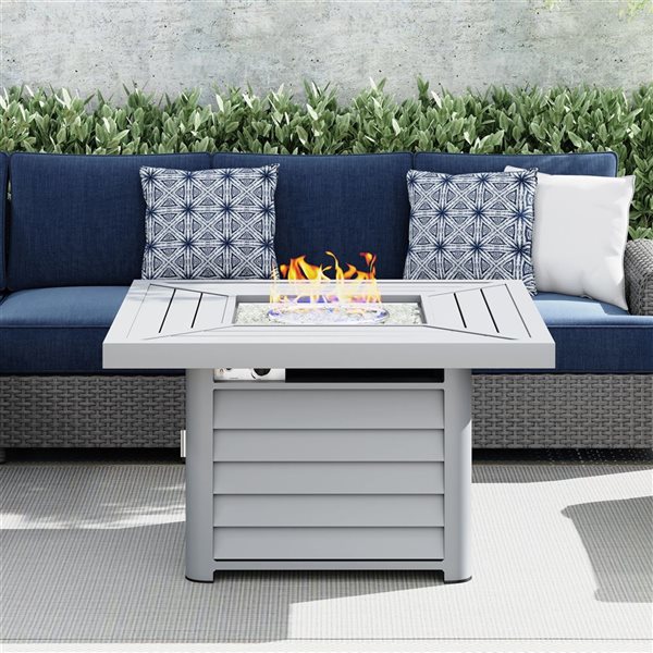 Sirio Abruzzo 50,000-BTU 42-in Grey Aluminum Square Fire Pit Table