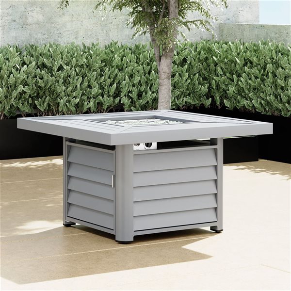 Sirio Abruzzo 50,000-BTU 42-in Grey Aluminum Square Fire Pit Table
