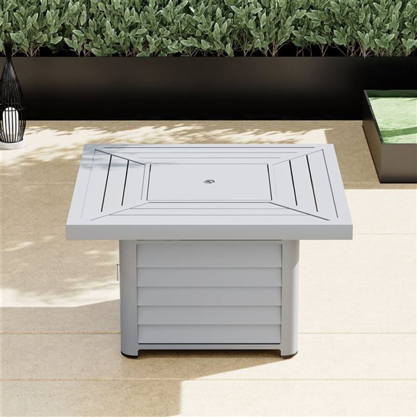 Sirio Abruzzo 50,000-BTU 42-in Grey Aluminum Square Fire Pit Table