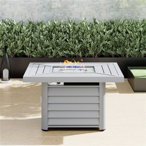 Sirio Abruzzo 50,000-BTU 42-in Grey Aluminum Square Fire Pit Table