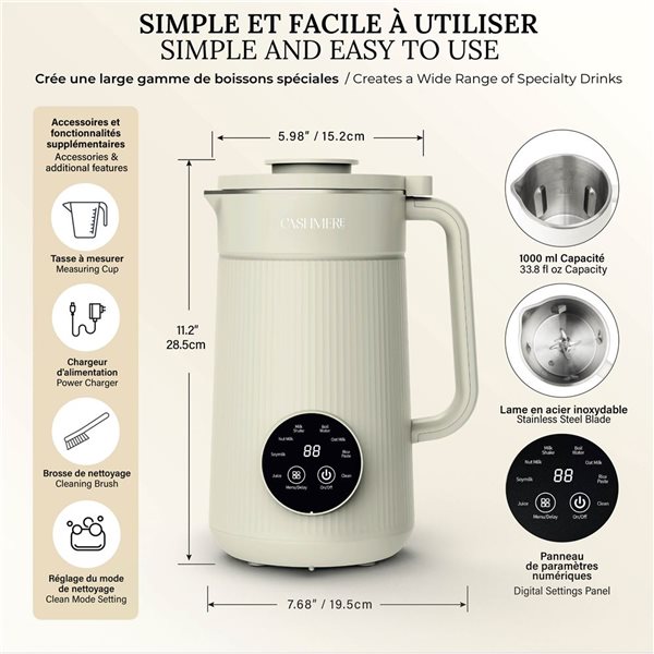 Gotham Steel Cashmere 5-Cup Plant-Based Milk Maker