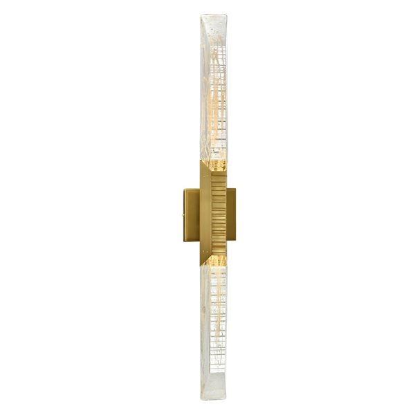 CWI Lighting Petra Vanity Light Integrated LED 36-in Brass with Handcrafted Glass