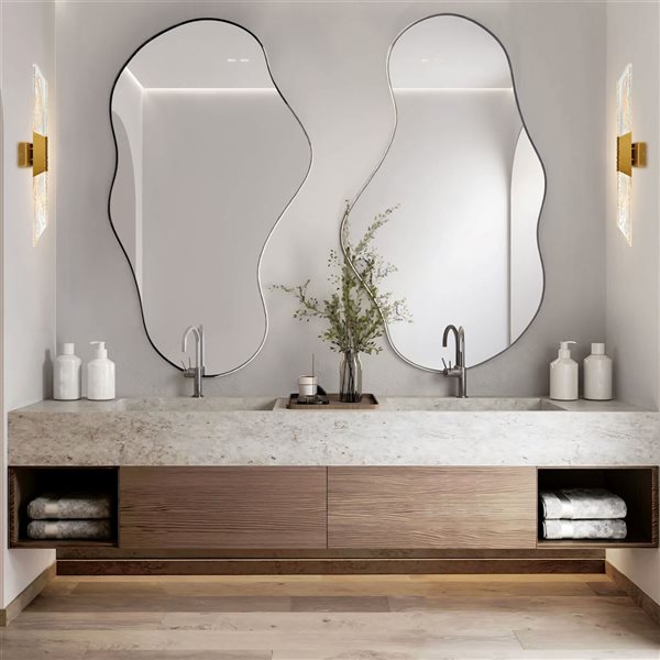 CWI Lighting Petra Vanity Light Integrated LED 36-in Brass with Handcrafted Glass