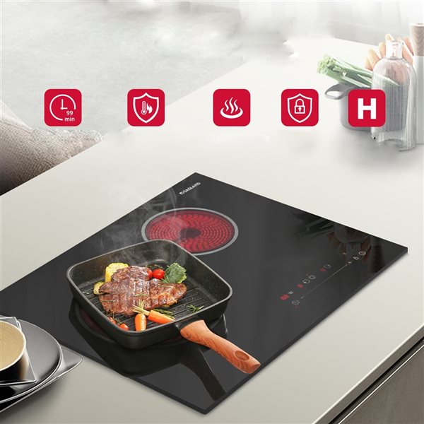 GASLAND 21-in 2-Element Radiant Black Electric Cooktop