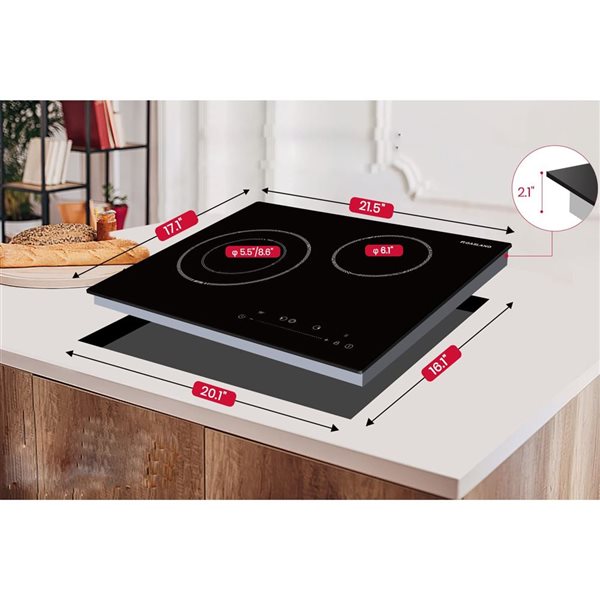 GASLAND 21-in 2-Element Radiant Black Electric Cooktop
