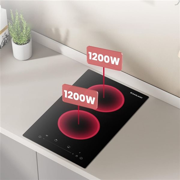 GASLAND 12-in 2-Element Radiant Black Electric Cooktop