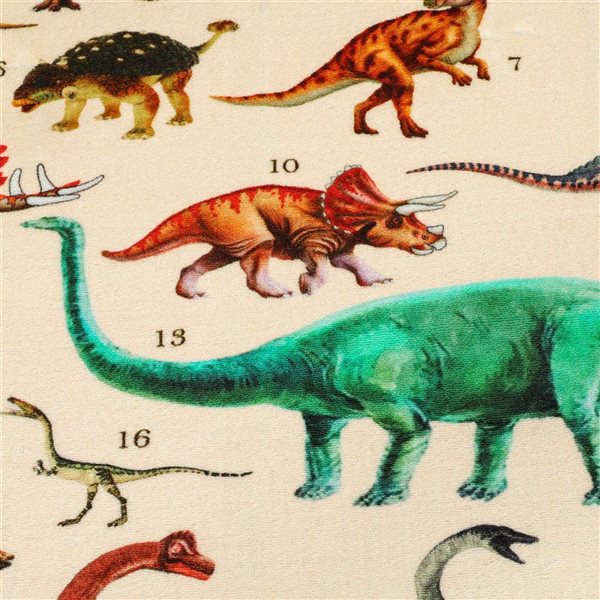 Qaba Large Play Mat For Toddlers w/ Dinosaur Motifs 79 x 59-in - Khaki