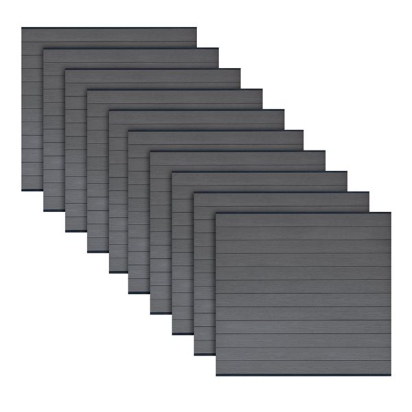 everhome 5.91 x 5.91-ft Frost Grey Co-Extruded Woodgrain Composite Fence Panel - 10-Pack
