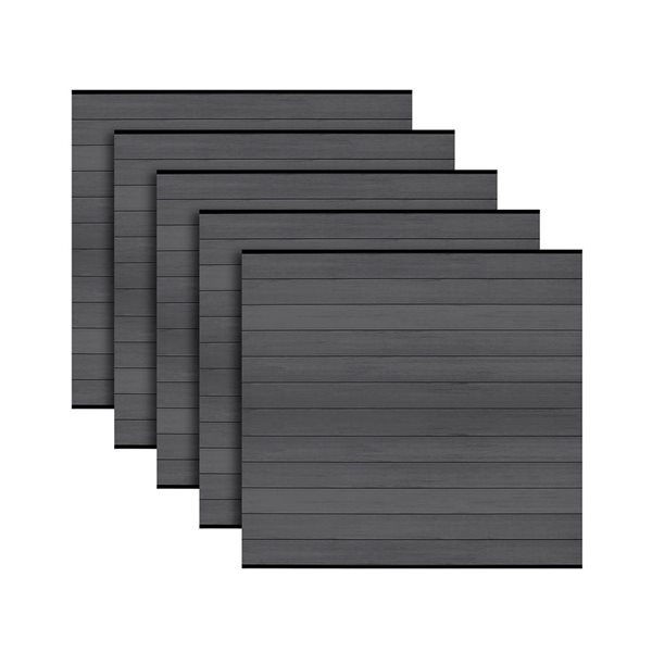 everhome 5.91 x 5.91-ft Manhattan Grey Co-Extruded Composite Fence Panel - 5-Pack