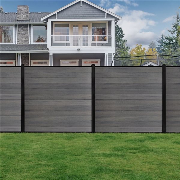everhome 5.91 x 5.91-ft Manhattan Grey Co-Extruded Composite Fence Panel - 5-Pack