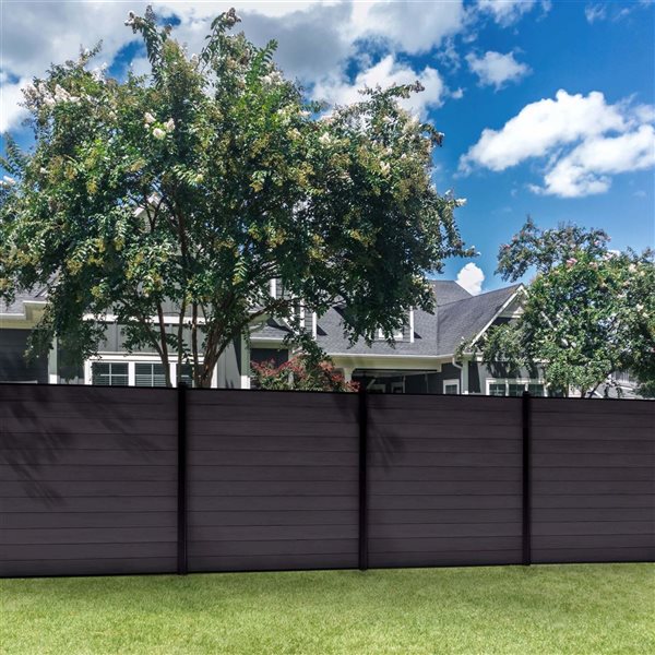 everhome 5.91 x 5.91-ft Midnight Grey Co-Extruded Composite Fence Panel - 5-Pack
