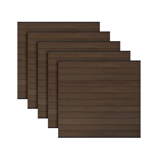 everhome 5.91 x 5.91-ft Bromont Brown Co-Extruded Composite Fence Panel - 5-Pack