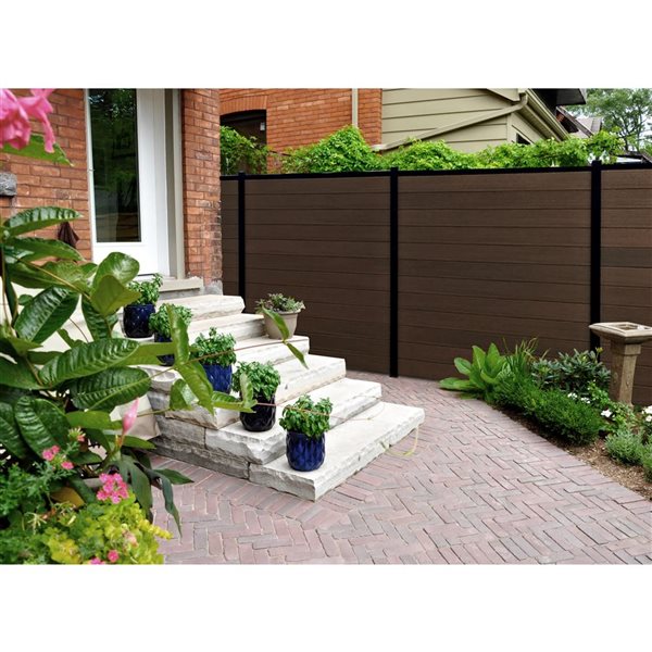 everhome 5.91 x 5.91-ft Bromont Brown Co-Extruded Composite Fence Panel - 5-Pack
