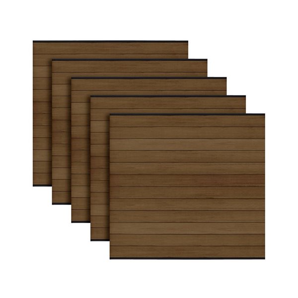 everhome 5.91 x 5.91-ft Savannah Brown Co-Extruded Composite Fence Panel - 5-Pack