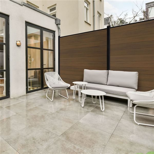 everhome 5.91 x 5.91-ft Savannah Brown Co-Extruded Composite Fence Panel - 5-Pack