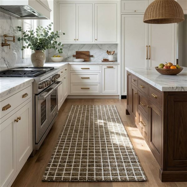 Rug Branch Mojavi 3 x 10-ft Brown/Grey Contemporary Geometric Indoor Rectangular Runner Rug