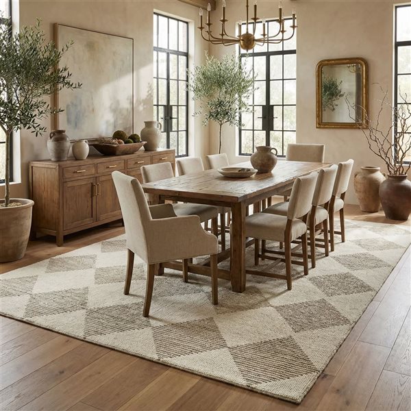 Rug Branch Sepia 9 x 12-ft Beige/Brown Contemporary Geometric Indoor Rectangular Area Rug