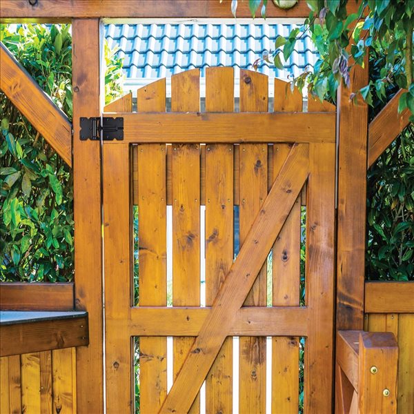 Nuvo Iron 2-Piece Heavy-Duty Adjustable Galvanized Steel Self-Closing Gate Hinge