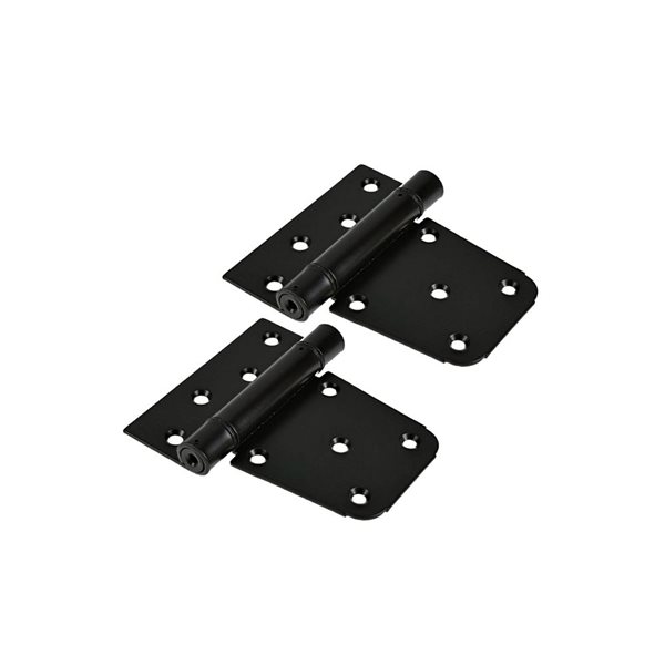 Nuvo Iron 2-Piece 4-in Black Galvanized Steel Self-Closing Gate Hinge