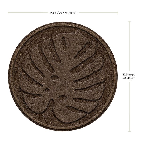 Tierra Verde 4-Pack 18 x 18-in Brown Round Tropical Leaf Rubber Stepping Stone
