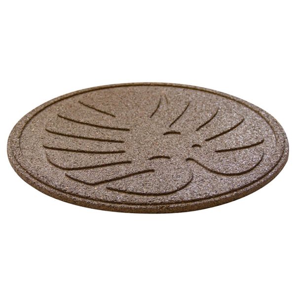 Tierra Verde 4-Pack 18 x 18-in Brown Round Tropical Leaf Rubber Stepping Stone