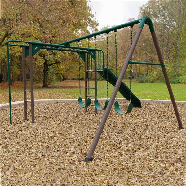 LIFETIME Earthtone Metal Monkey Bar Adventure Swing Set
