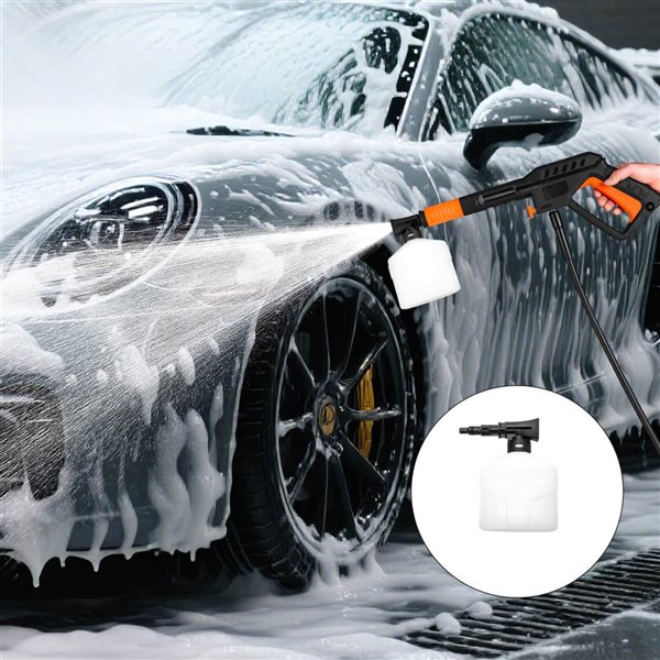 Costway Ironmax Orange Electric Pressure Washer with 4 Nozzles, Soap Bottle and Lockable Wheels