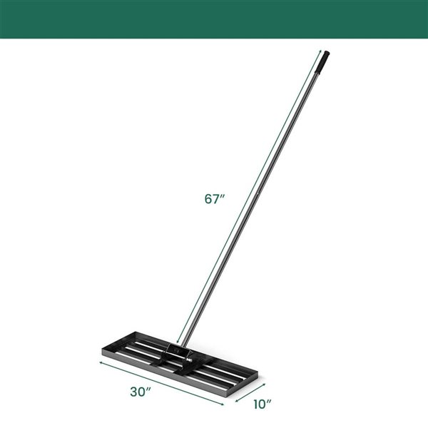 Costway 30 x 10-in Black Heavy Duty Lawn Leveling Rake