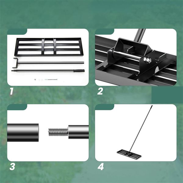 Costway 30 x 10-in Black Heavy Duty Lawn Leveling Rake