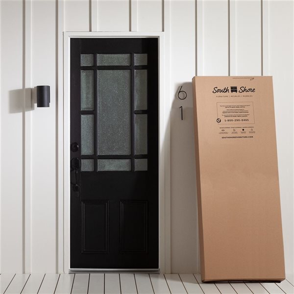 South Shore Furniture Arum Black Oak and Natural Ash Contemporary 2-Door Kitchen Cabinet with Doors