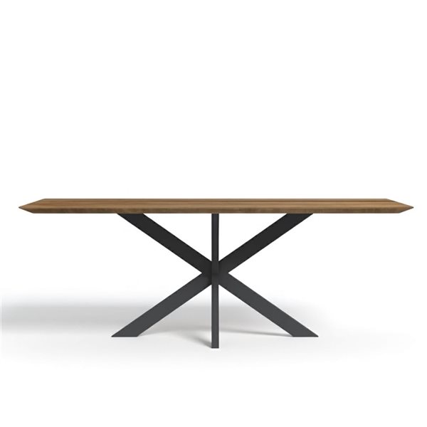 Urban Woodcraft Kolt 8-Seat Dining Table w/ Teak Wood Top and Cross Legs Base 83-in - Natural
