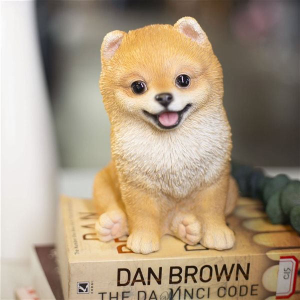 SoReal Pomeranian Decorative Figurine for Home and Office - Brown