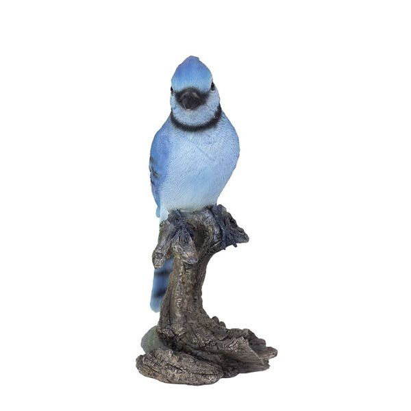 SoReal Blue Jay on Stump Decorative Figurine for Home and Garden